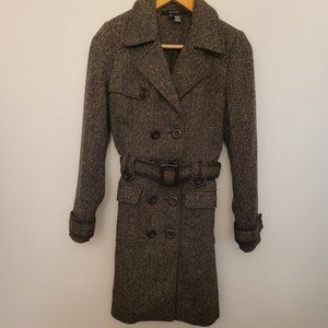 Zara Tweed Belted Trench Coat